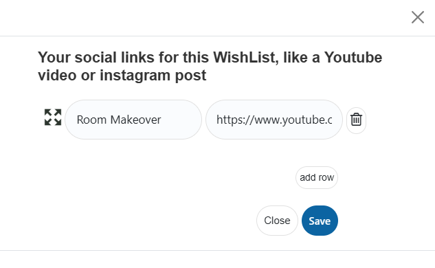 Edit your list's social links